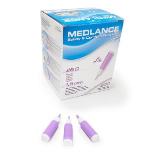 CAMBRIDGE SENSORS USA Medlance® Plus Safety Lancet, 25 Gauge, 1.5 mm Depth, Purple 925-25