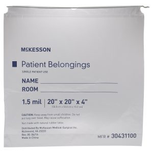 MCKESSON BRAND McKesson Patient Belongings Bag, Clear 30431100