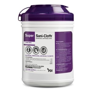 PROFESSIONAL DISPOSABLES Super Sani-Cloth® Large Germicidal Disinfectant Wipes, Canister, 160 ct. Q55172