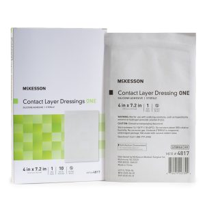 MCKESSON BRAND McKesson Silicone Wound Contact Layer Dressing, 4 x 7-2/5 Inch 4817