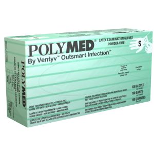 VENTYV Polymed® Latex Exam Glove, Small, Ivory PM102