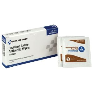 ACME UNITED First Aid Only Povidone Iodine Antiseptic Wipes 12-015-004
