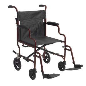DRIVE DEVILBISS HEALTHCARE drive™ Bariatric Heavy-Duty Transport Chair, Black with Red Finish BTR22-R
