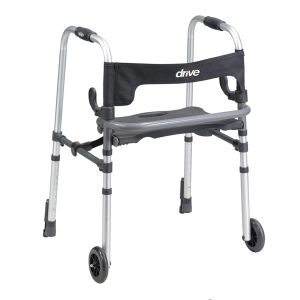 DRIVE DEVILBISS HEALTHCARE Clever-Lite LS Aluminum Dual Release Folding Walker, 29.5 – 39 Inch Height 10233