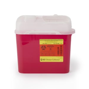 BD Sharps Container, 5.4 Quart, 16-3/5 x11-7/10 x 4-1/2 Inch 305443