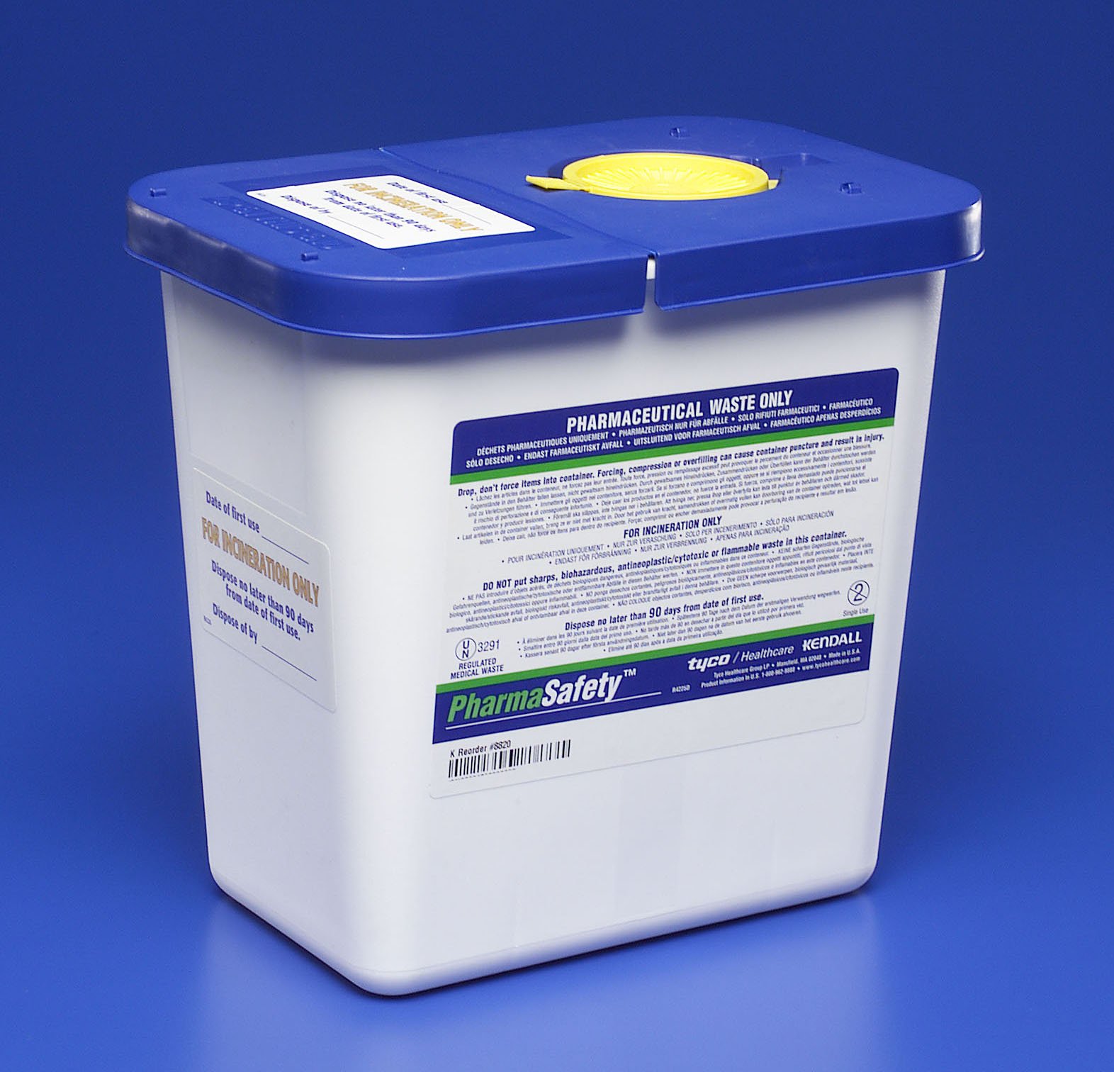 CARDINAL PharmaSafety™ Pharmaceutical Waste Container, 2 Gallon, 10 x 10½ x 7¼ Inch 8820