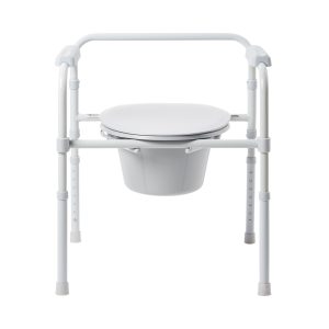 MCKESSON BRAND McKesson Folding Fixed Arm Steel Commode Chair, 15½ – 21¾ Inch 146-11148N-4