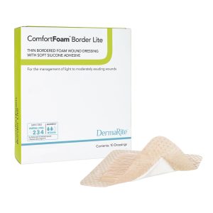 SION BRANDS LLC ComfortFoam™ Border Lite Thin Bordered Foam Wound Dressing, 2 x 2 Inch 47220