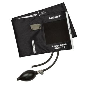 AMERICAN DIAGNOSTIC CORP Adcuff™ Reusable Blood Pressure Cuff and Bulb, Black, 34 – 50 cm 865-12XBK