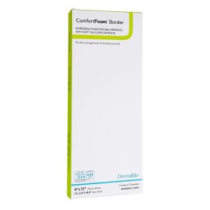 SION BRANDS LLC ComfortFoam™ Bordered Foam Wound Dressing w/ Soft Silicone Adhesive, 4 x 12 Inch 43412