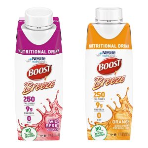 NESTLE HEALTHCARE NUTRITION Boost Breeze® Variety (Orange, Wild Berry) Nutritional Drink, 8-ounce carton 00043900428789