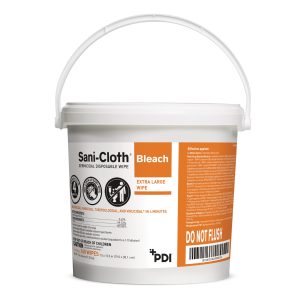 PROFESSIONAL DISPOSABLES Sani-Cloth® Bleach Germicidal Extra Large Disinfectant Wipes, Pail, 160 ct. P7007P