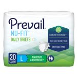 FIRST QUALITY PRODUCTS LLC Prevail® Nu-Fit® Daily Briefs, Maximum Absorbency, Large NU-013/2